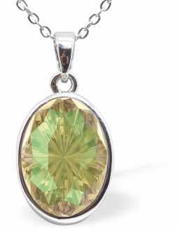 Austrian Crystal Mystic Oval Necklace in Luminous Green