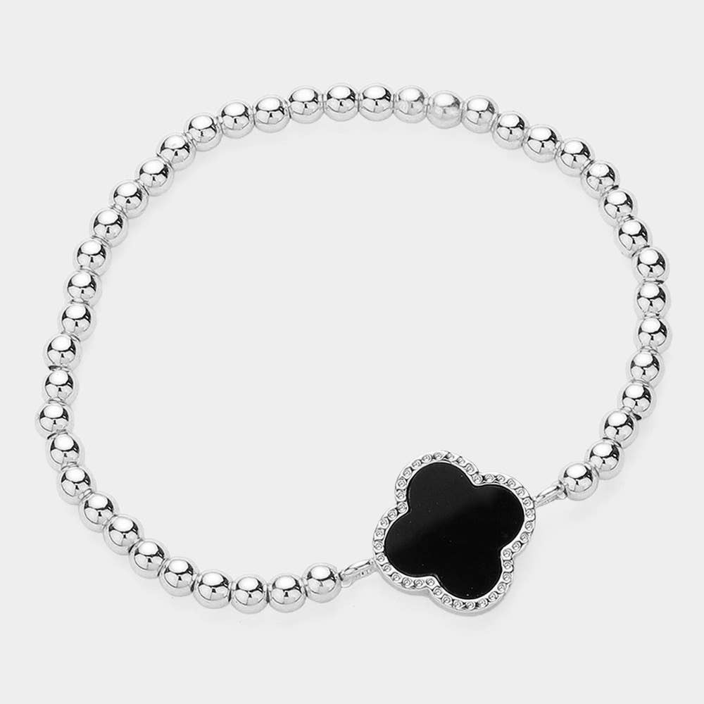 Quatrefoil Pointed Stainless Steel Ball Beaded Stretch Brace