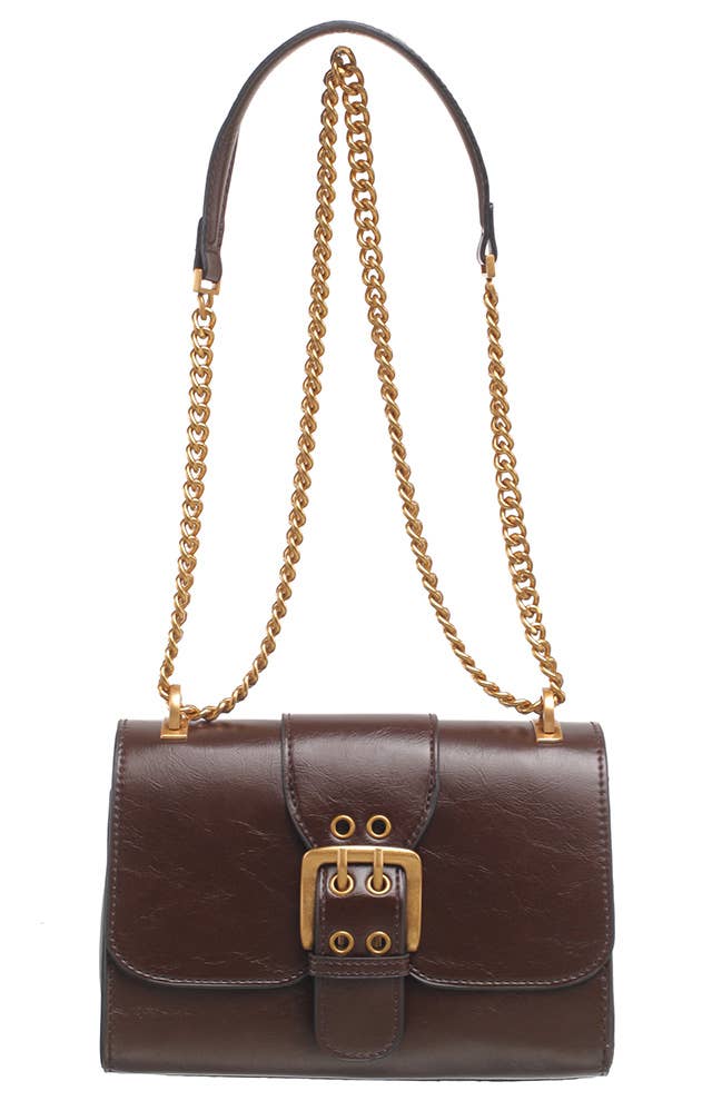 BUCKLE CHAIN SHOULDER BAG