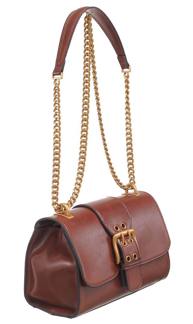 BUCKLE CHAIN SHOULDER BAG