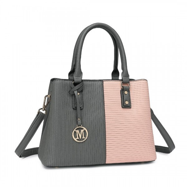 LT2352 - Miss Lulu Modern Elegance PU Leather Lady's Tote - Black And Brown