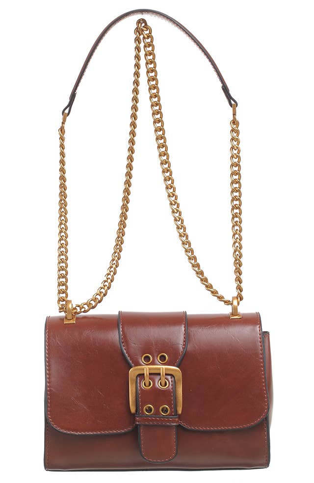 BUCKLE CHAIN SHOULDER BAG