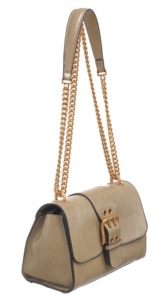 BUCKLE CHAIN SHOULDER BAG