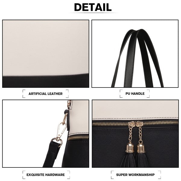 LG2023 - Miss Lulu Elegant 3-Piece Leather Look Tote Bag Set - Versatile & Chic for Every Occasion -