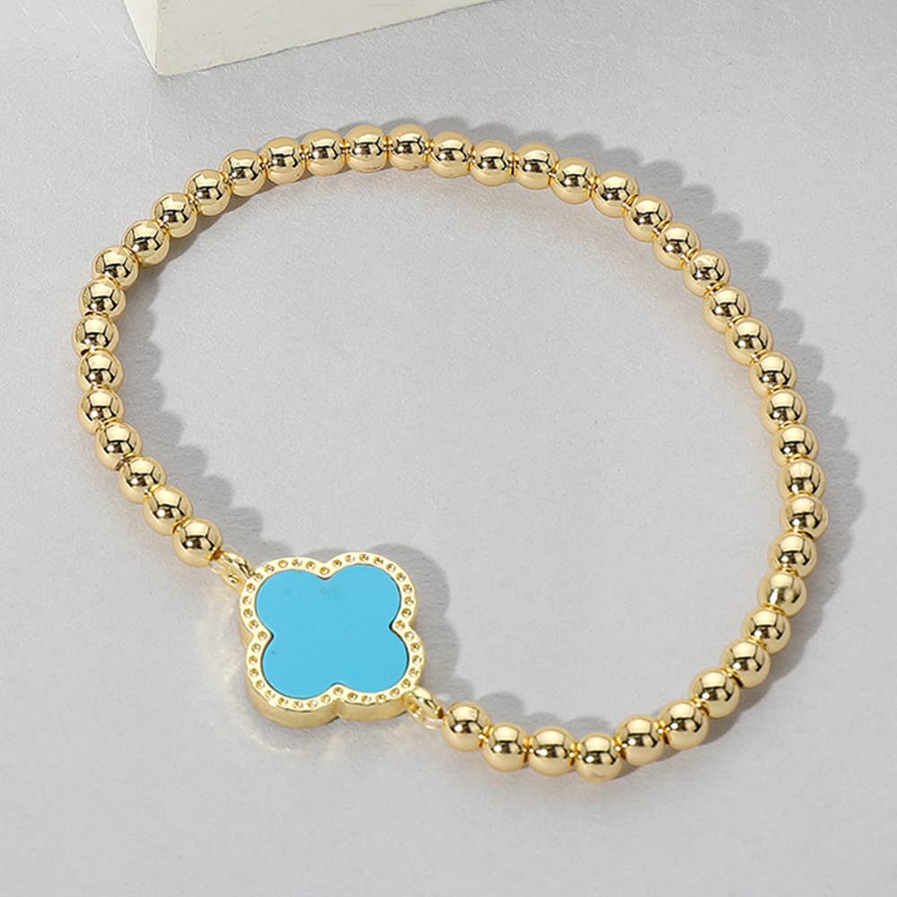 Quatrefoil Pointed Stainless Steel Ball Beaded Stretch Brace