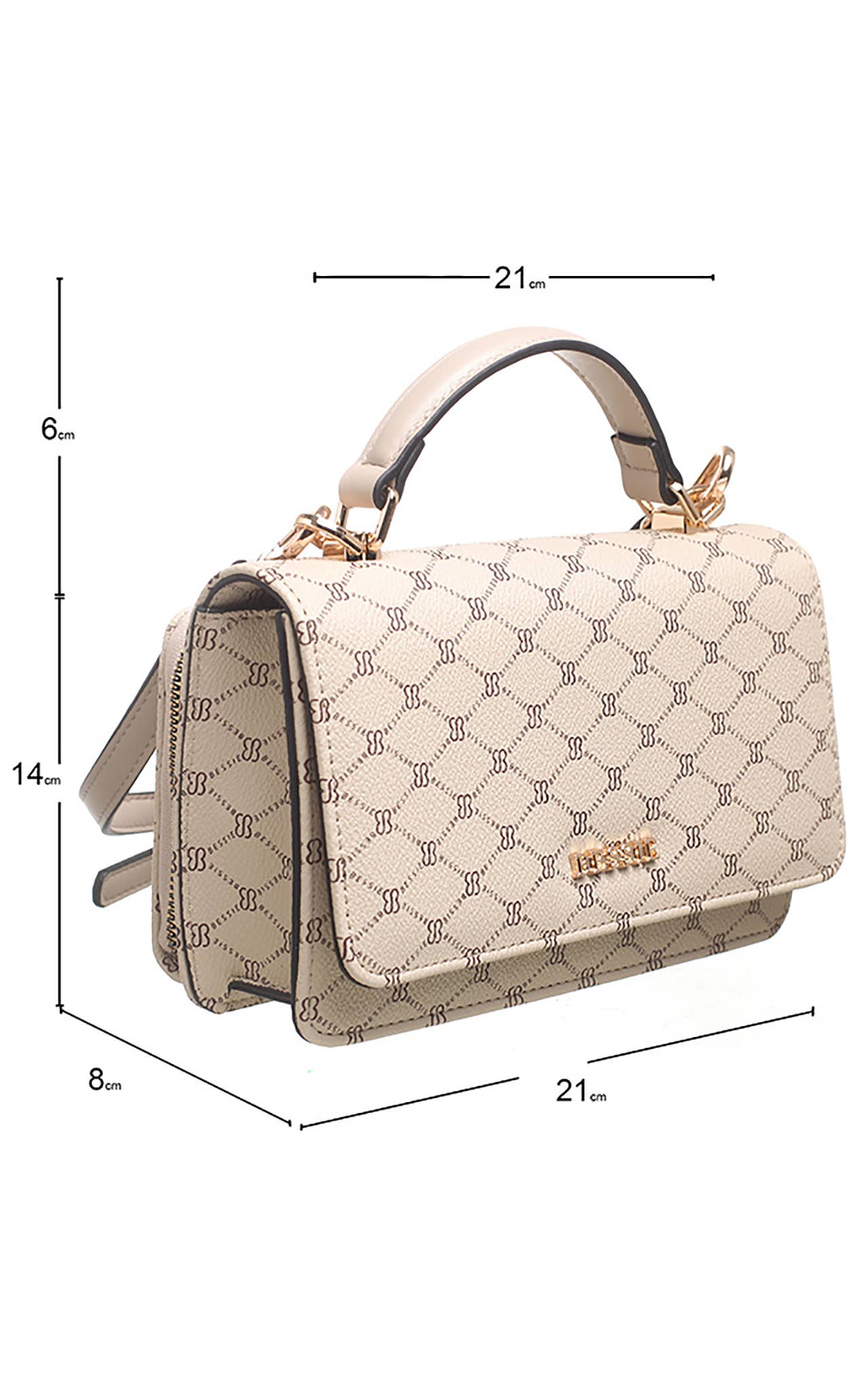 SMALL BESSIE LOGO PRINT CROSS BODY BAG