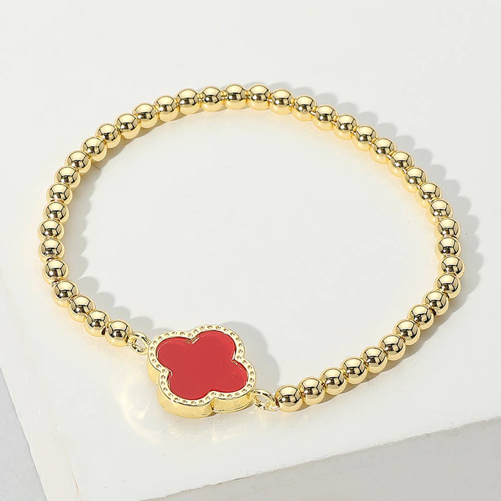 Quatrefoil Pointed Stainless Steel Ball Beaded Stretch Brace