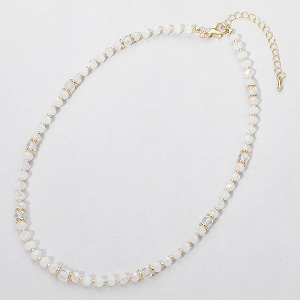 Faceted Beaded Choker Necklace
