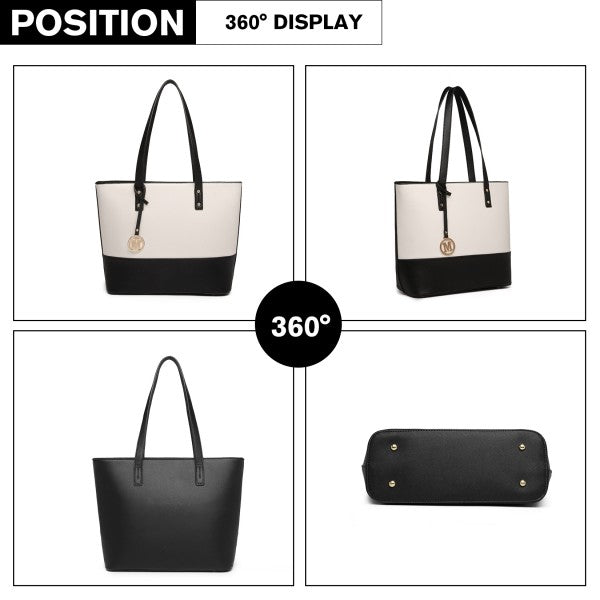 LG2023 - Miss Lulu Elegant 3-Piece Leather Look Tote Bag Set - Versatile & Chic for Every Occasion -