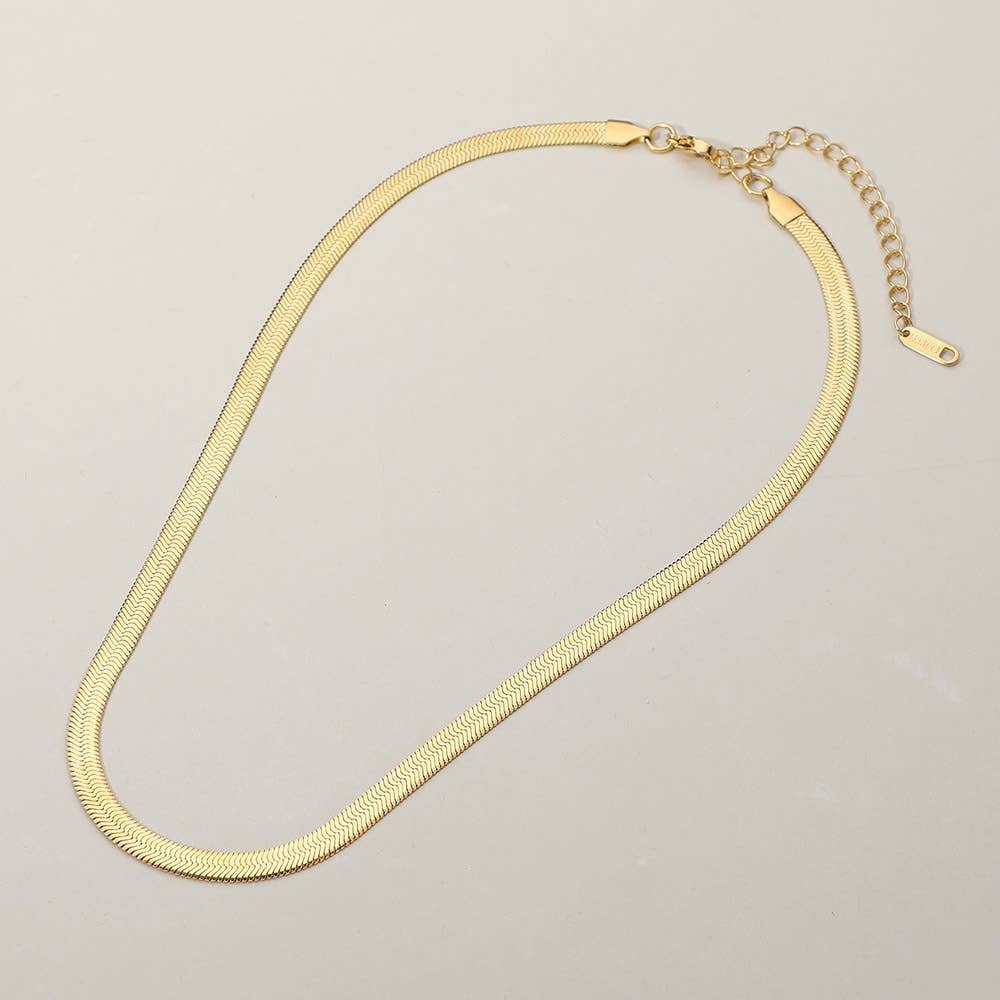 Stainless Steel Herringbone Chain Necklace