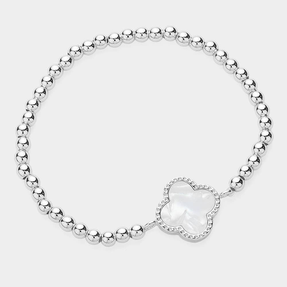 Quatrefoil Pointed Stainless Steel Ball Beaded Stretch Brace