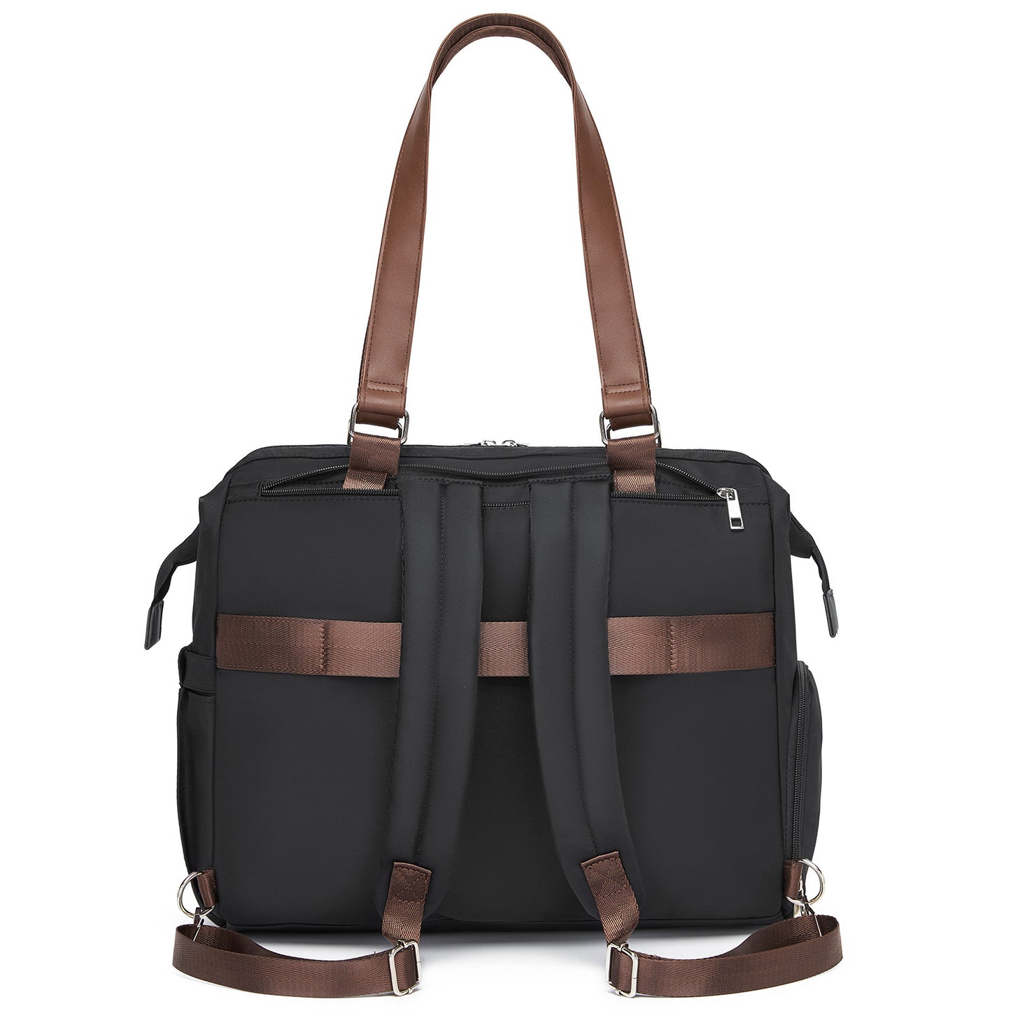 BCK2503 - Kono Large Nappy Changing Tote Bag with Shoe Compartment, Insulated Pockets & Waterproof Zip Pocket - Black