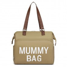 BCK2503 - Kono Large Nappy Changing Tote Bag with Shoe Compartment, Insulated Pockets & Waterproof Zip Pocket - Khaki