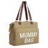 BCK2503 - Kono Large Nappy Changing Tote Bag with Shoe Compartment, Insulated Pockets & Waterproof Zip Pocket - Khaki