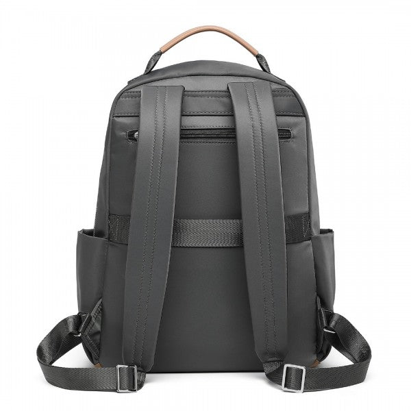 BPM2431 - Miss Lulu Stylish Backpack with Laptop Sleeve and Multiple Pockets and Trolley Sleeve - Beige And Brown