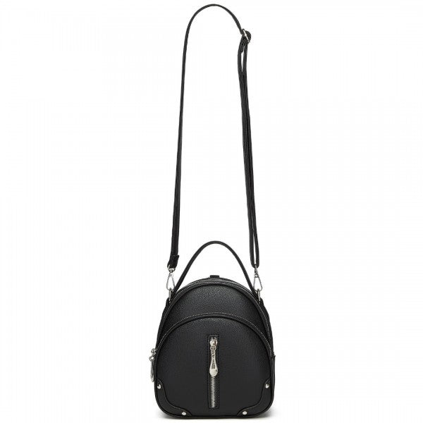 BPM2450 - Miss Lulu Convertible Mini Backpack for Women - PU Leather 3-in-1 Small Handbag, Crossbody Bag & Shoulder Backpack - Beige