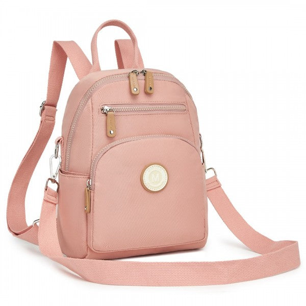 BPM2451 - Miss Lulu 3-in-1 Convertible Backpack with Removable Long Strap – Wear as Backpack, Shoulder or Crossbody Bag - Beige