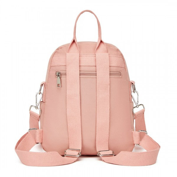 BPM2451 - Miss Lulu 3-in-1 Convertible Backpack with Removable Long Strap – Wear as Backpack, Shoulder or Crossbody Bag - Beige