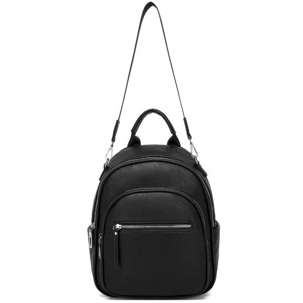 BPM2453 - Miss Lulu PU Leather Convertible Backpack Crossbody Bag - Lightweight Anti-Theft Daypack with Multiple Pockets - Beige