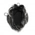 CLS2510 - Women's Rhinestone Evening Bag – Sparkly Handbag with Metal Ring Handle and Chain Crossbody Strap - Black