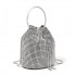 CLS2510 - Women's Rhinestone Evening Bag – Sparkly Handbag with Metal Ring Handle and Chain Crossbody Strap - Silver