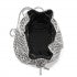 CLS2510 - Women's Rhinestone Evening Bag – Sparkly Handbag with Metal Ring Handle and Chain Crossbody Strap - Silver