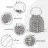 CLS2510 - Women's Rhinestone Evening Bag – Sparkly Handbag with Metal Ring Handle and Chain Crossbody Strap - Silver