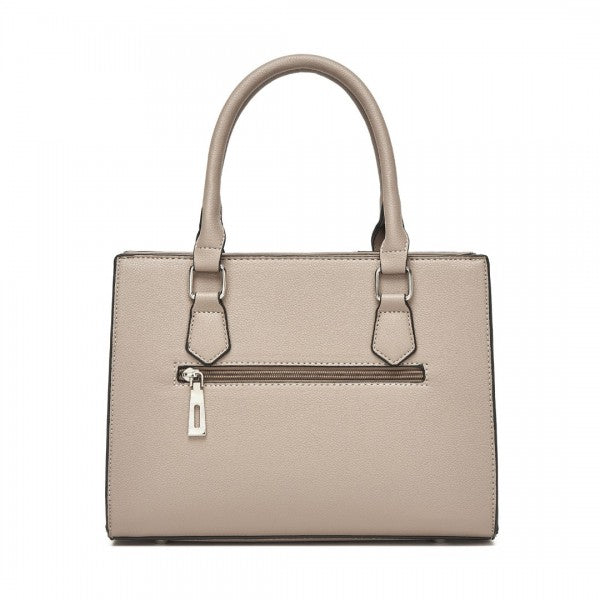 HBM2463 - MISS LULU PU Leather Three-Tone Stitched Shoulder Handbag - Stylish Daily Bag with Adjustable Strap