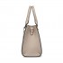 HBM2463 - MISS LULU PU Leather Three-Tone Stitched Shoulder Handbag - Stylish Daily Bag with Adjustable Strap - Khaki
