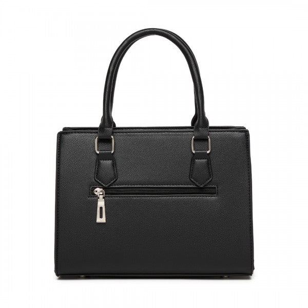 HBM2463 - MISS LULU PU Leather Three-Tone Stitched Shoulder Handbag - Stylish Daily Bag with Adjustable Strap