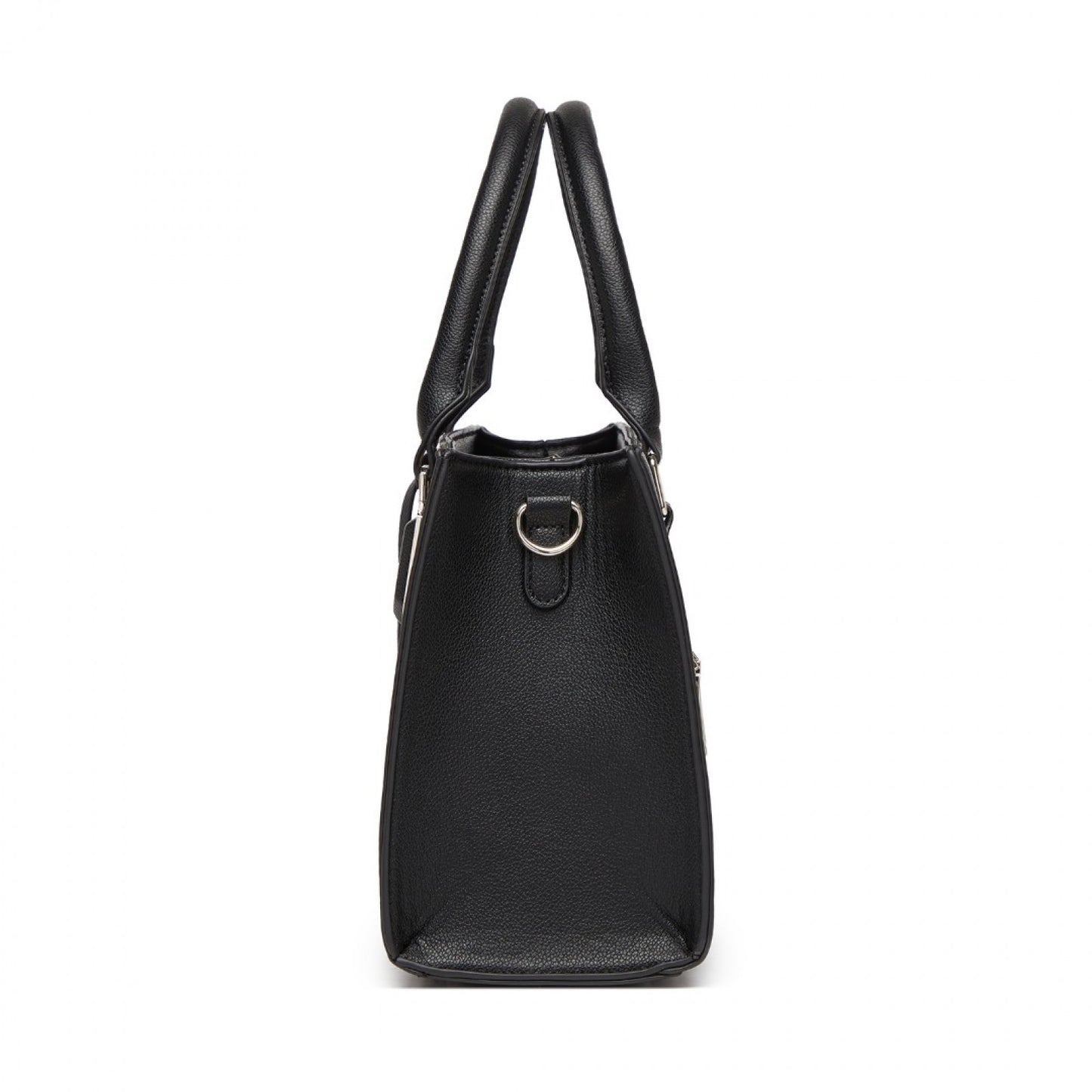 HBM2463 - MISS LULU PU Leather Three-Tone Stitched Shoulder Handbag - Stylish Daily Bag with Adjustable Strap - Pink