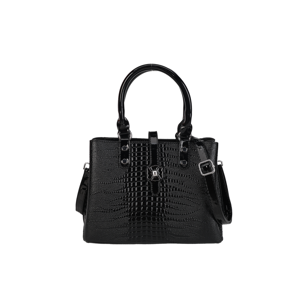 CT44930 Black Vintage-style Medium-sized PU Leather Bag