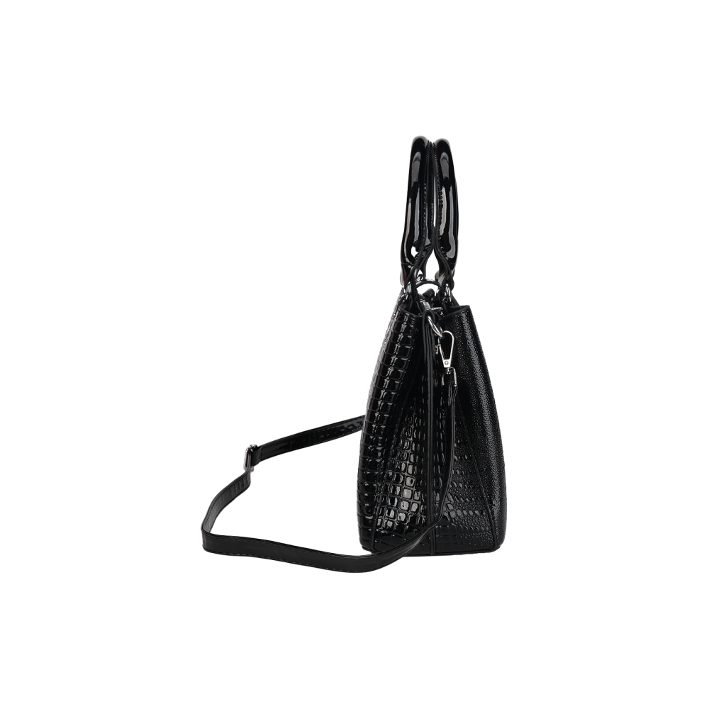 CT44930 Black Vintage-style Medium-sized PU Leather Bag