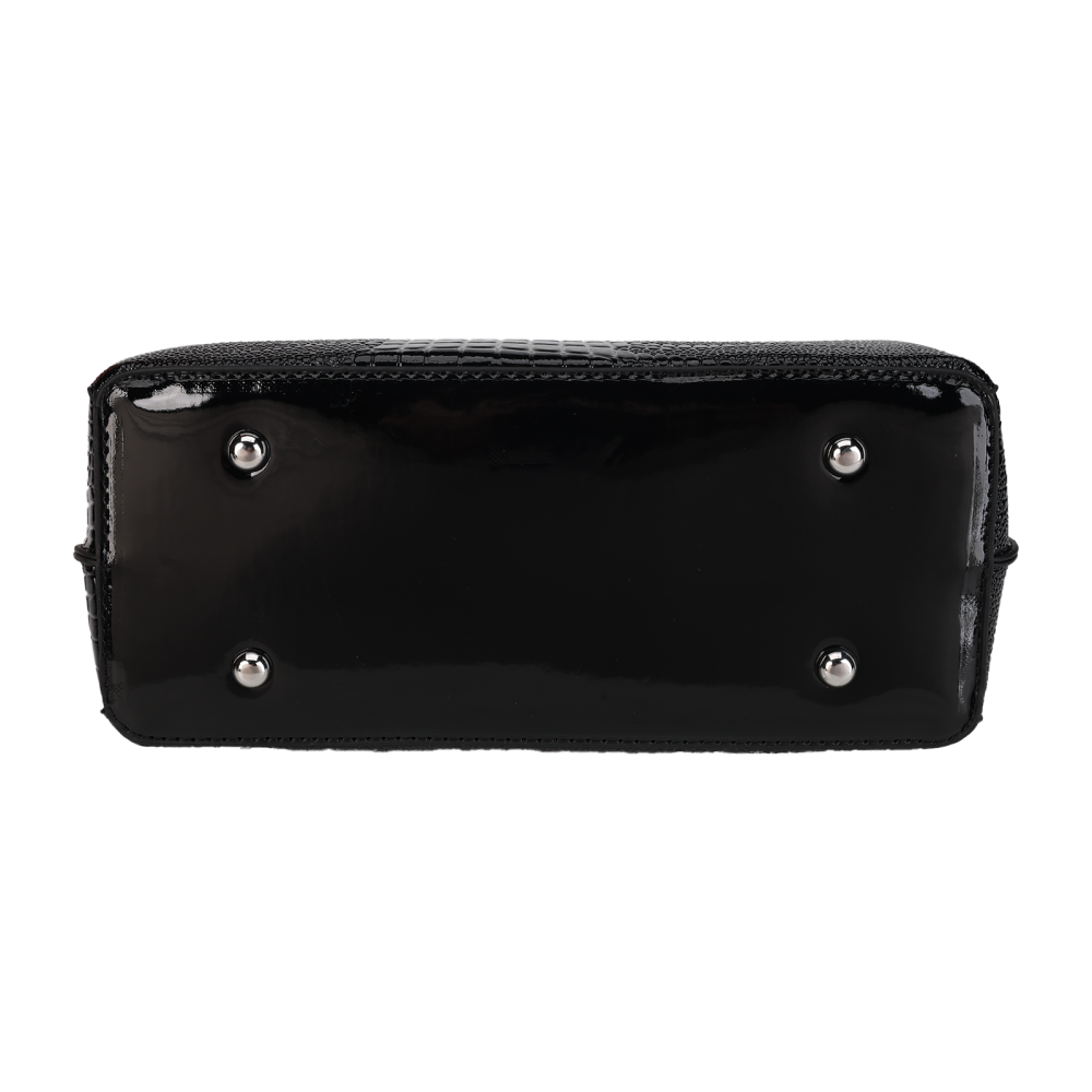 CT44930 Black Vintage-style Medium-sized PU Leather Bag