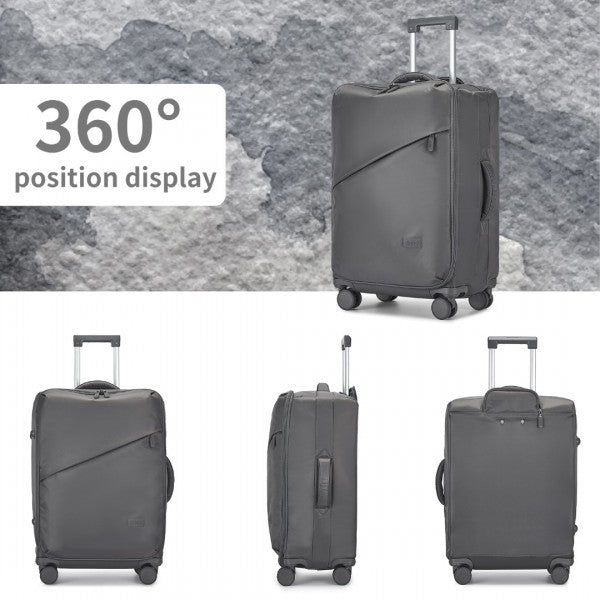 KSK2491 - Kono 3-Piece 20/24/28 Inch Lightweight Durable Soft Shell Suitcase Set with TSA Lock and Separate Wet/Dry Compartment - Grey