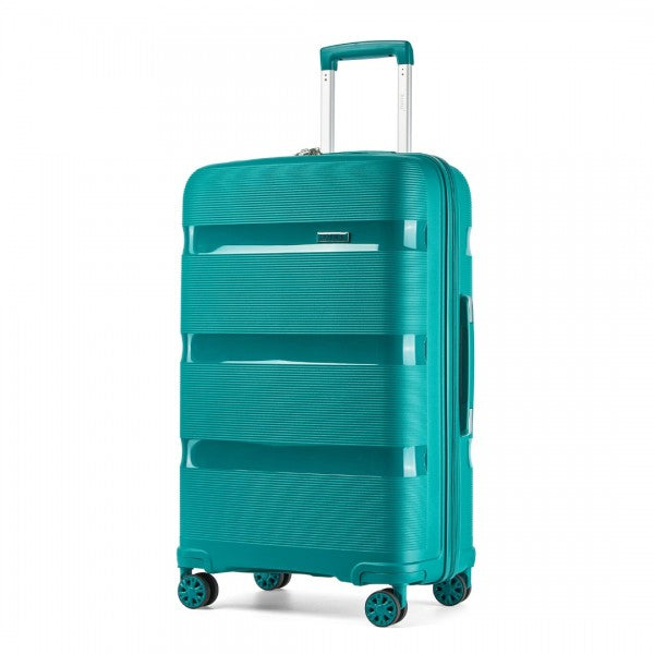 KSK2492 - Kono 28-Inch PP Hardshell Checked Luggage–Large Lightweight Suitcase with TSA Lock, 360° Spinner Wheels - Black