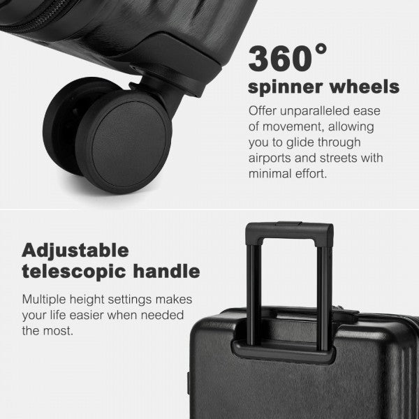 KSK2493 - Kono Durable 24 Inch ABS+PC Hardshell Suitcase with TSA Lock Lightweight Travel Luggage with 360° Spinner Wheels - Navy
