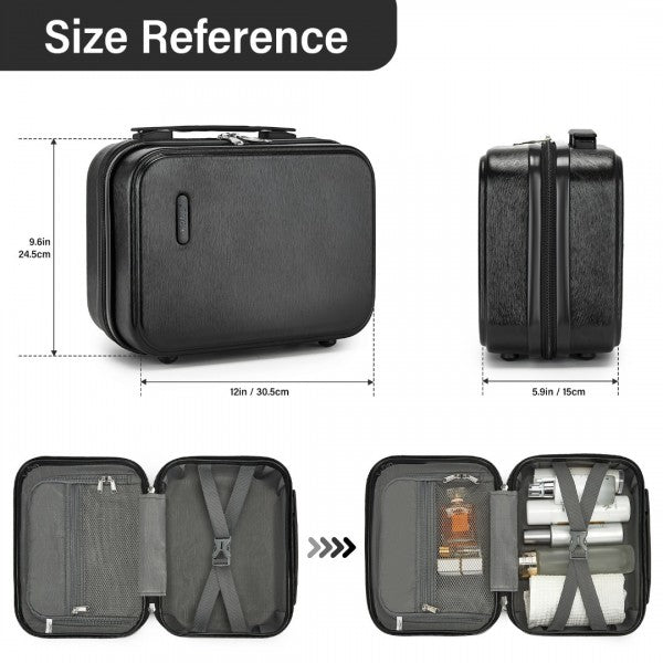 KSK2493 - Kono Durable ABS+PC Hardshell Luggage Set with TSA Lock 360° Spinner Wheels 4-Piece Set 20/24/28 And Vanity Case - Black