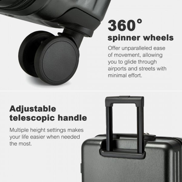 KSK2493 - Kono Durable 24 Inch ABS+PC Hardshell Suitcase with TSA Lock Lightweight Travel Luggage with 360° Spinner Wheels - Navy