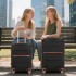 KSK2591 - Kono 20-Inch PP Modern Scratch-Resistant Cabin Suitcase with TSA Lock & Stylish Brown Accents - Black and Brown