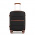 KSK2591 - Kono 20-Inch PP Modern Scratch-Resistant Cabin Suitcase with TSA Lock & Stylish Brown Accents - Black and Brown