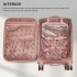 KSN2593 - 20 inch Women's Lightweight Softshell Suitcase with Spinner Wheels and Spacious Compartments - Pink