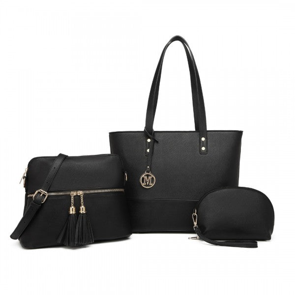 LG2023 - Miss Lulu Elegant 3-Piece Leather Look Tote Bag Set - Versatile & Chic for Every Occasion -