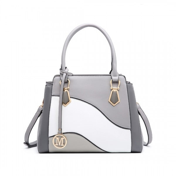 LG2254 - Miss Lulu Pretty Colour Combination Leather Handbag Tote Bag
