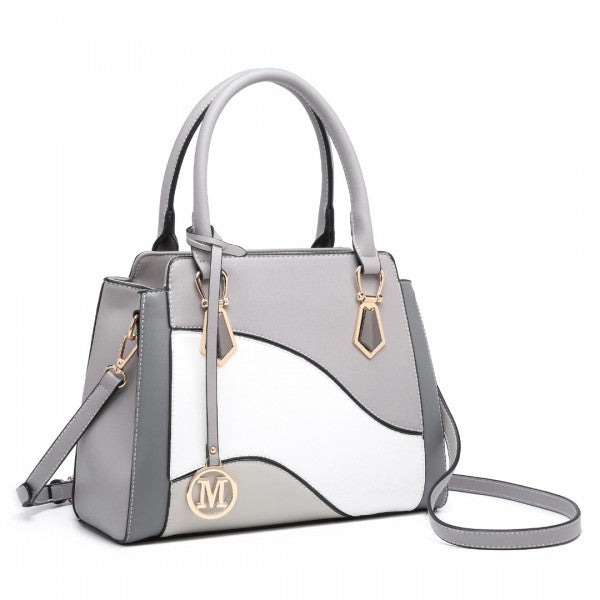 LG2254 - Miss Lulu Pretty Colour Combination Leather Handbag Tote Bag