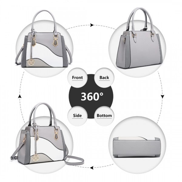 LG2254 - Miss Lulu Pretty Colour Combination Leather Handbag Tote Bag