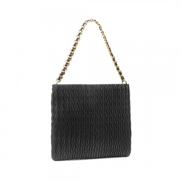 LG2338 - Miss Lulu Sophisticated Embossed PU Leather Commuter Shoulder Bag With Chain Strap - Camel
