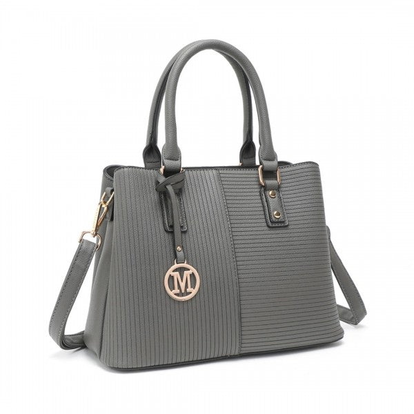LT2352 - Miss Lulu Modern Elegance PU Leather Lady's Tote - Black And Brown
