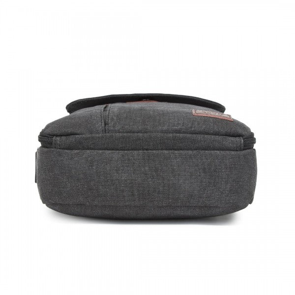 MSK2455 - Kono Canvas Crossbody Shoulder Bag – Multi-Pocket Messenger Bag with Adjustable Strap and Front Organizer Panel