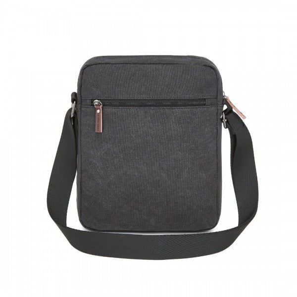 MSK2455 - Kono Canvas Crossbody Shoulder Bag – Multi-Pocket Messenger Bag with Adjustable Strap and Front Organizer Panel